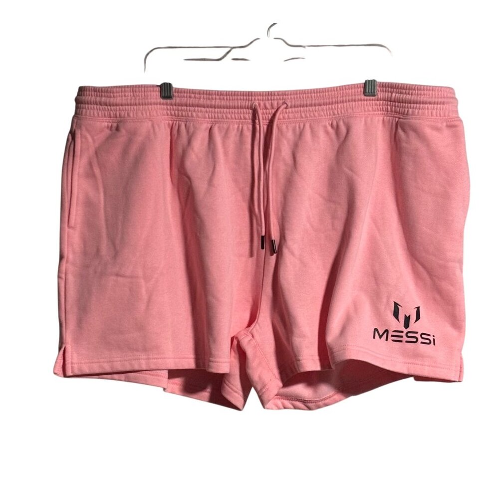 Messi Pink Athletic Shorts Womens Size 3XL Soccer Athleisure Gym Workout
